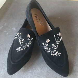 Nanette Lepore suede flats, size 8.5M, black